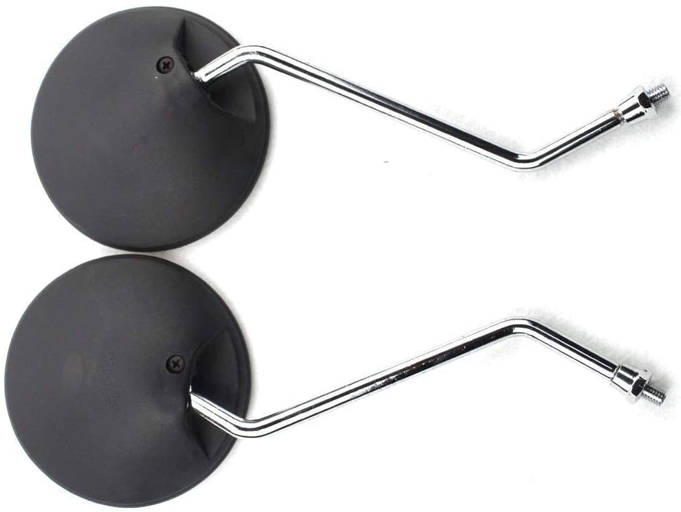 GOOFIT Adjustable 8mm Antenna Style Retro Vintage Round Rearview Mirrors Replacement for Motorcycle Go-Kart ATV Scooter Dirt-bike Mini-bike Moped Quad