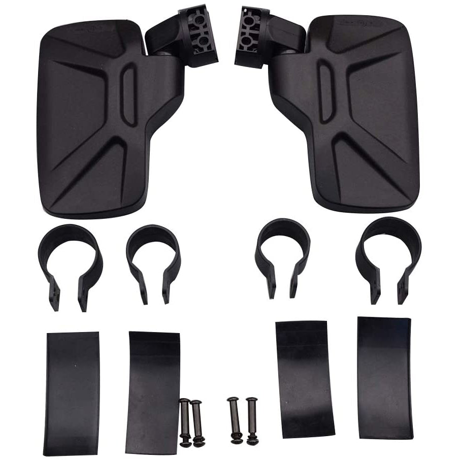GOOFIT Rear View Side Mirror with 1.75" 2" Roll Cage Bar Replacement For UTV RZR XP1000 XP1K Turbo Black