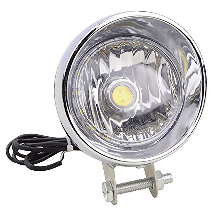 GOOFIT Chrome Motorbike Headlight Front Light Headlamp Universal Integrated Indicator Direction Light Replacement For Motorcycle Scooter ATV Chopper