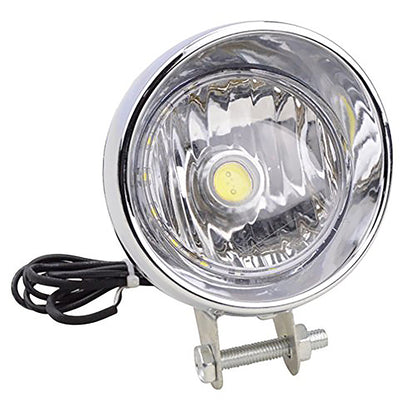 GOOFIT Chrome Motorbike Headlight Front Light Headlamp Universal Integrated Indicator Direction Light Replacement For Motorcycle Scooter ATV Chopper