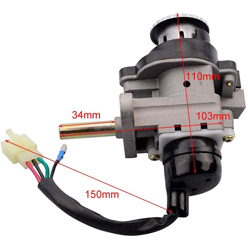 GOOFIT Start Key Ignition Switch Assy 4 Wire Replacement For 50cc 70cc 90cc 110cc 125cc 150cc Scooter Motorcycle