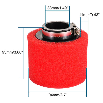GOOFIT 38mm Foam Air Filter Replacement For 4 stroke 50cc 70cc 90cc 110cc 125cc ATV and Dirt Bike Red