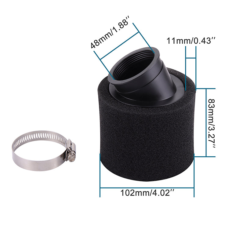 GOOFIT 48mm Air Filter Racing Replacement for GY6 50cc Motorcycle Scooter Bike Dirt Pit ATV Black