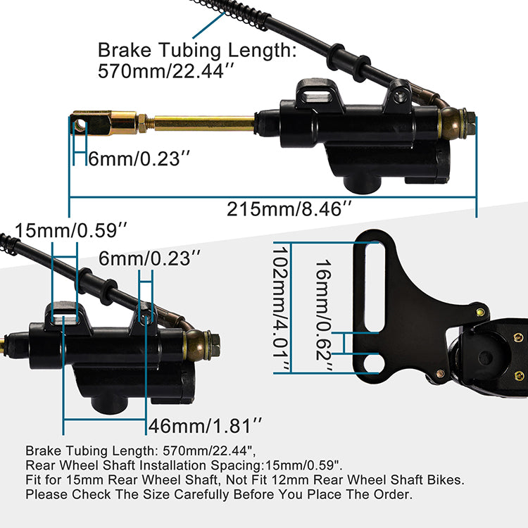 GOOFIT Rear Brake Assembly Master Cylinder Caliper Replacement for SSR 125cc 110cc Pit Dirt Bike Chinese Scooter