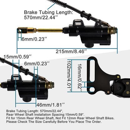 GOOFIT Rear Brake Assembly Master Cylinder Caliper Replacement for SSR 125cc 110cc Pit Dirt Bike Chinese Scooter