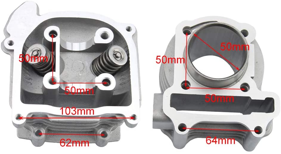GOOFIT 100cc Big Bore Cylinder Rebuild Kit 50mm Bore Upgrade Replacement For GY6 50cc 139qmb Racing Scooter