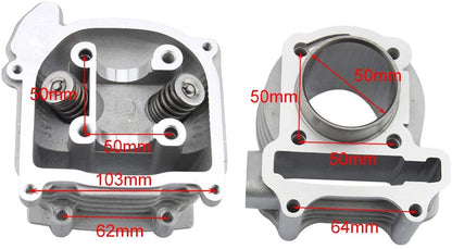 GOOFIT 100cc Big Bore Cylinder Rebuild Kit 50mm Bore Upgrade Replacement For GY6 50cc 139qmb Racing Scooter