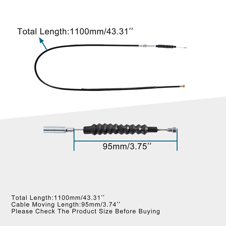 GOOFIT 43.31" Clutch Cable Replacement For 50cc 70cc 90cc 110cc 125cc China Moped Scooter Chinese Scooter ATV Quad Go Kart Moped