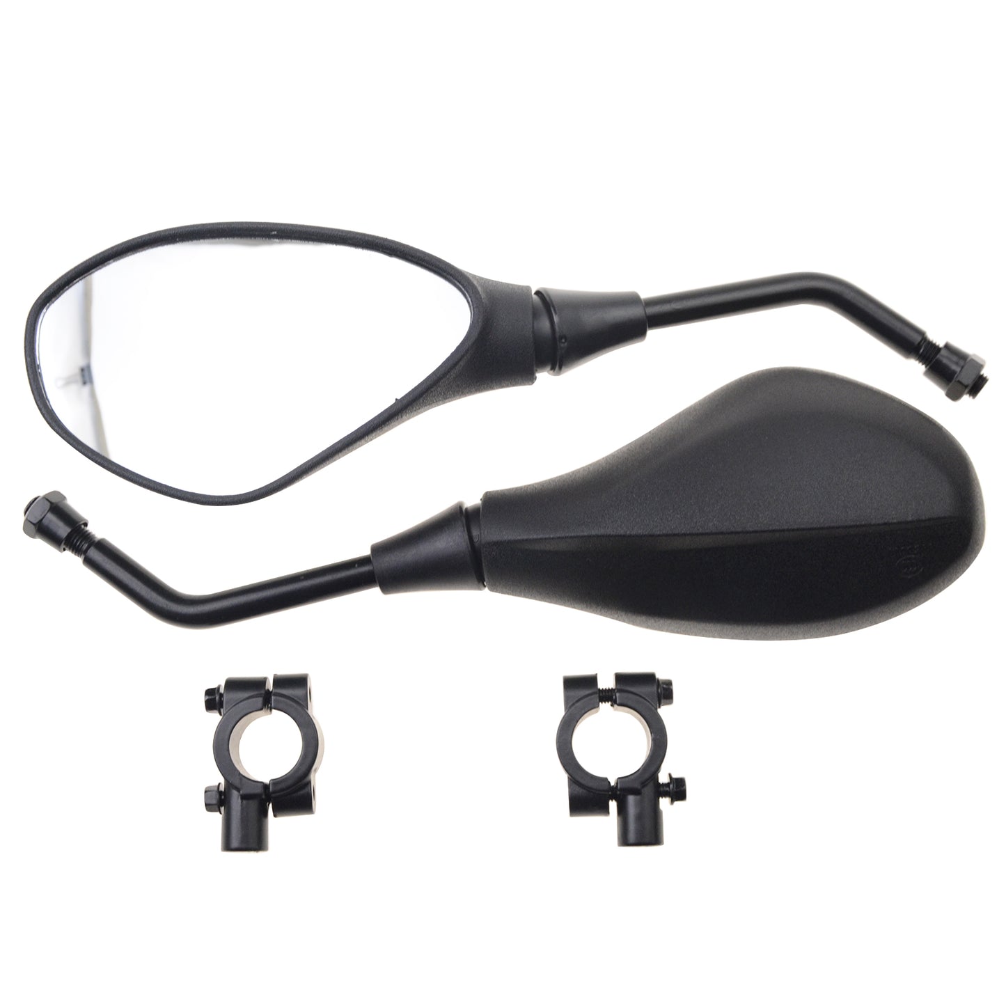 GOOFIT 10mm  Side Mirror Rearview Mirror Black 7/8" Handlebar Mirror Mount Clamp Replacement for all ATV Four-wheelers