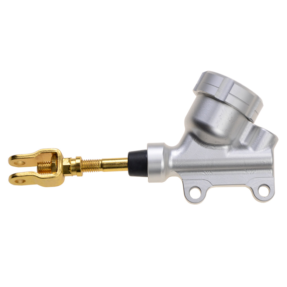 GOOFIT 41mm Silver White Rear Foot Brake Master Cylinder Hydraulic Brake Pump Replacement For Dirt Bike Pit Qua ATV