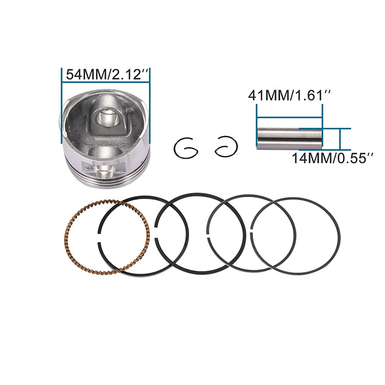 GOOFIT 54mm Piston Ring Kit Replacement For 125cc SSR Baja Roketa Apollo Coolster Chinese ATV Dirt Bike