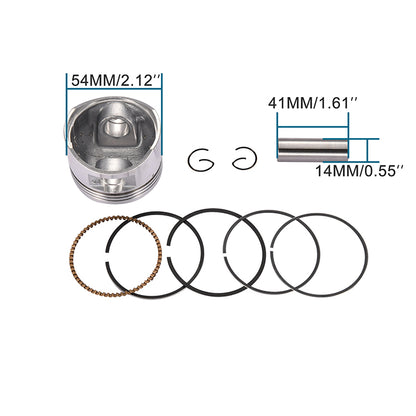 GOOFIT 54mm Piston Ring Kit Replacement For 125cc SSR Baja Roketa Apollo Coolster Chinese ATV Dirt Bike