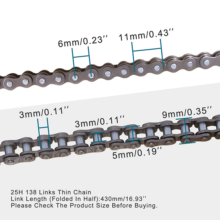 GOOFIT 25H 138 Chain 2 Stroke Replacement for 47cc 49cc Pocket Bike Mini Bike Dirt Pit Bike ATV Quad