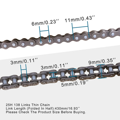 GOOFIT 25H 138 Chain 2 Stroke Replacement for 47cc 49cc Pocket Bike Mini Bike Dirt Pit Bike ATV Quad