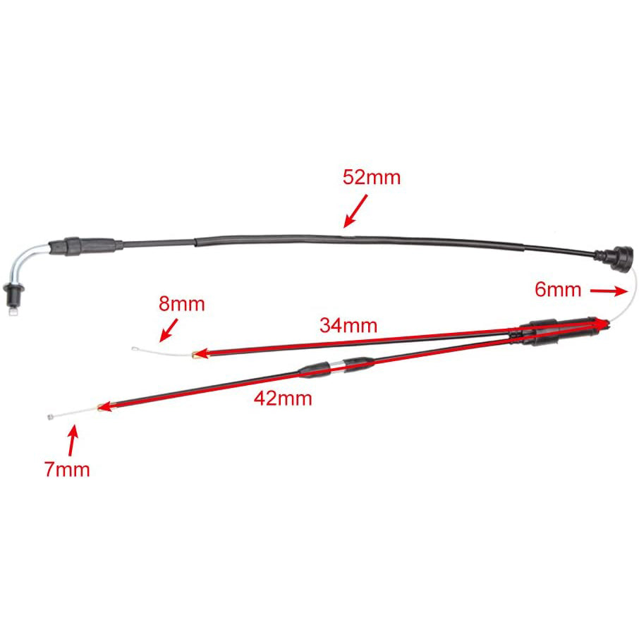 GOOFIT Throttle Gas Cable With Carburetor Carb Replacement for PEEWEE PY50 QT50 PW50 1981-2009 Motorcycle