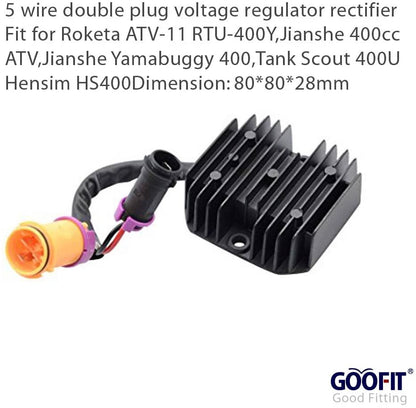 GOOFIT 5 Wire Voltage Regulator Rectifier Replacement For Roketa ATV-11 Jianshe Moutain Lion 400cc ATV Yamabuggy Go Kart