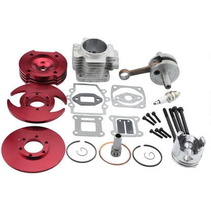 GOOFIT 44mm Big Bore 53cc 54cc Top Kit Cylinder Head Replacement for 2 Stroke 47cc 49cc Engine Mini Quad Pocket Bike