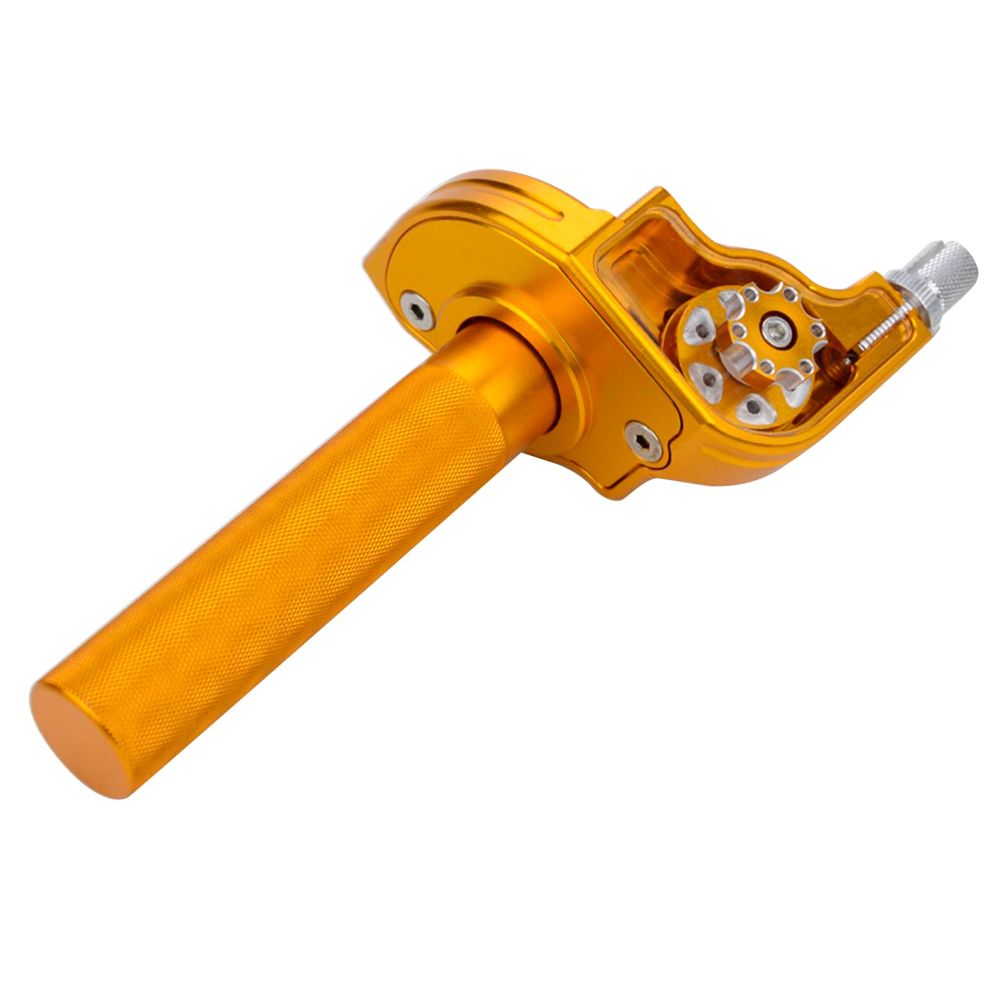GOOFIT Golden CNC Aluminum 7/8'' Handlebar Grips Throttle Tube Sleeve Twist Clamp Replacement For Dirt Bike Motorcycle Sport Motocross Scooters