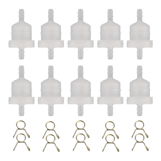 GOOFIT 10pcs Fuel Filter 20pcs Spring Clips Replacement for Universal Almost ATV Quad Scooter Go Kart TaoTao Sunl XR CRF KLX SSR Pit Dirt Bike
