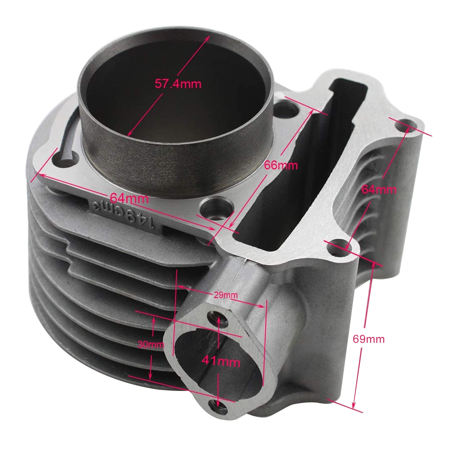 GOOFIT 57.4mm Cylinder Engine Cylinder Heads Kit GY6 4 Stroke 125cc - 150cc 157QMJ 152QMI Big Bore Rebuild Kit Replacement For quads Go karts motorcyc
