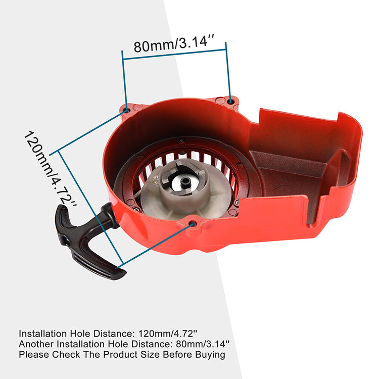 GOOFIT Alloy Pull Start Recoil Starter Replacement for 47cc 49cc Pocket Dirt Bike Mini ATV Red