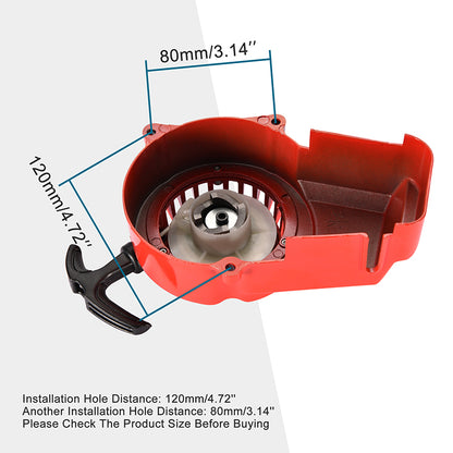 GOOFIT Alloy Pull Start Recoil Starter Replacement for 47cc 49cc Pocket Dirt Bike Mini ATV Red
