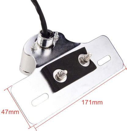 GOOFIT Chrome Motorcycle Black Rear Brake Tail Light With Integrated Turn Signals Indicator Backup Lamp Replacemenfor Scooter PocketBike ATV