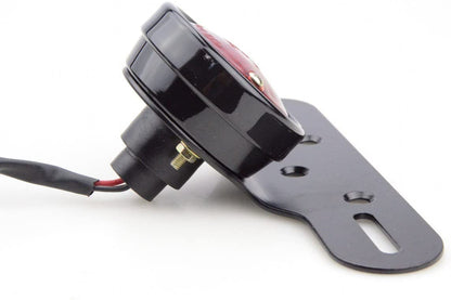 GOOFIT Chrome Motorcycle Black Rear Brake Tail Light With Integrated Indicator Turn Signal Red Backup Lamp Replacement For Scooter PocketBike ATV