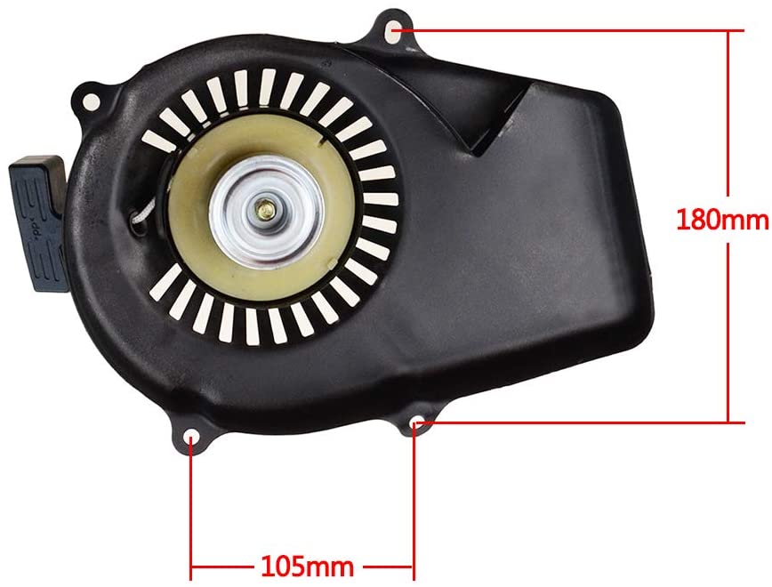 GOOFIT Kickstarters 2-stroke Replacement Lawn Mower Motor Engine Generator Pull Start Starter Black Recoil Starter Assembly Replacement for ET650 ET95