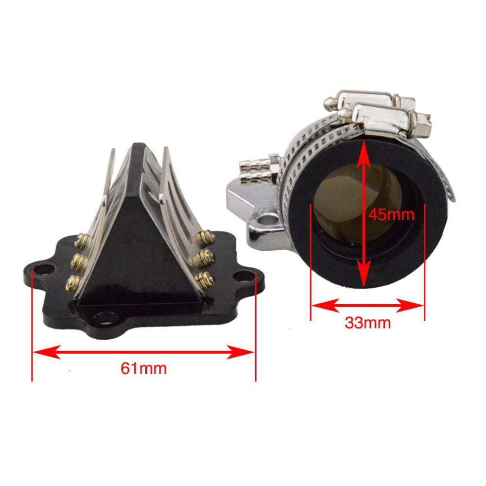 GOOFIT Intake Manifold with Reed Valves Replacement For 2 Stroke 50cc Jog Eton Moped Scooter