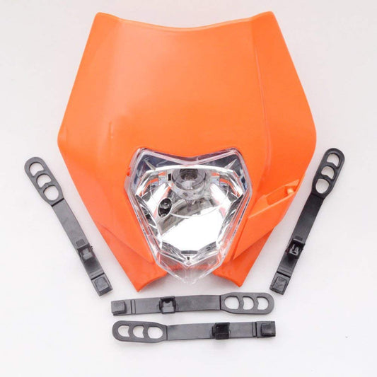 GOOFIT S2 12V 35W Universal Head Lamp Light Fairing Motorcycle Super moto Halogen Headlight Indicator Lampshade Dirt Bike