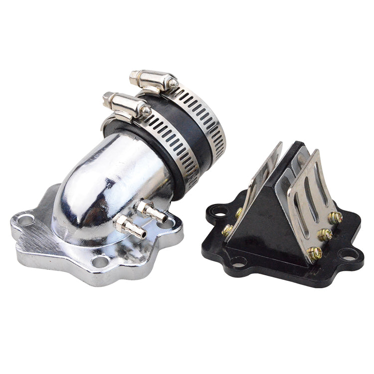 GOOFIT Intake Manifold with Reed Valves for 2 Stroke 50cc Jog Polaris Eton Moped Scooter