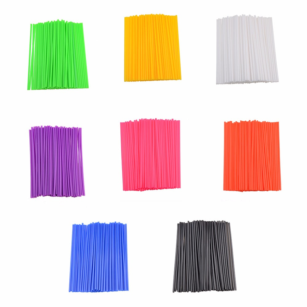GOOFIT 72Pcs/Set Motorcycle Wheel Spoke Skins Covers Coats Trim Cover Pipe Decorative Protective Wraps Kits Motocross Dirtbik