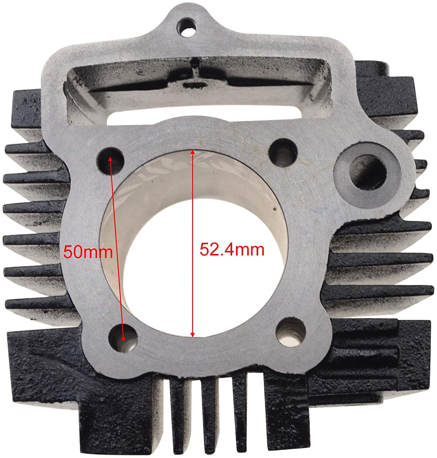 GOOFIT 52.4mm Completed Cylinder Head Liner Assembly Set Rebuild Kit with Gaskets Pistons Spark Plug Replacement for 4 Stroke 110cc Motorcycle Engine