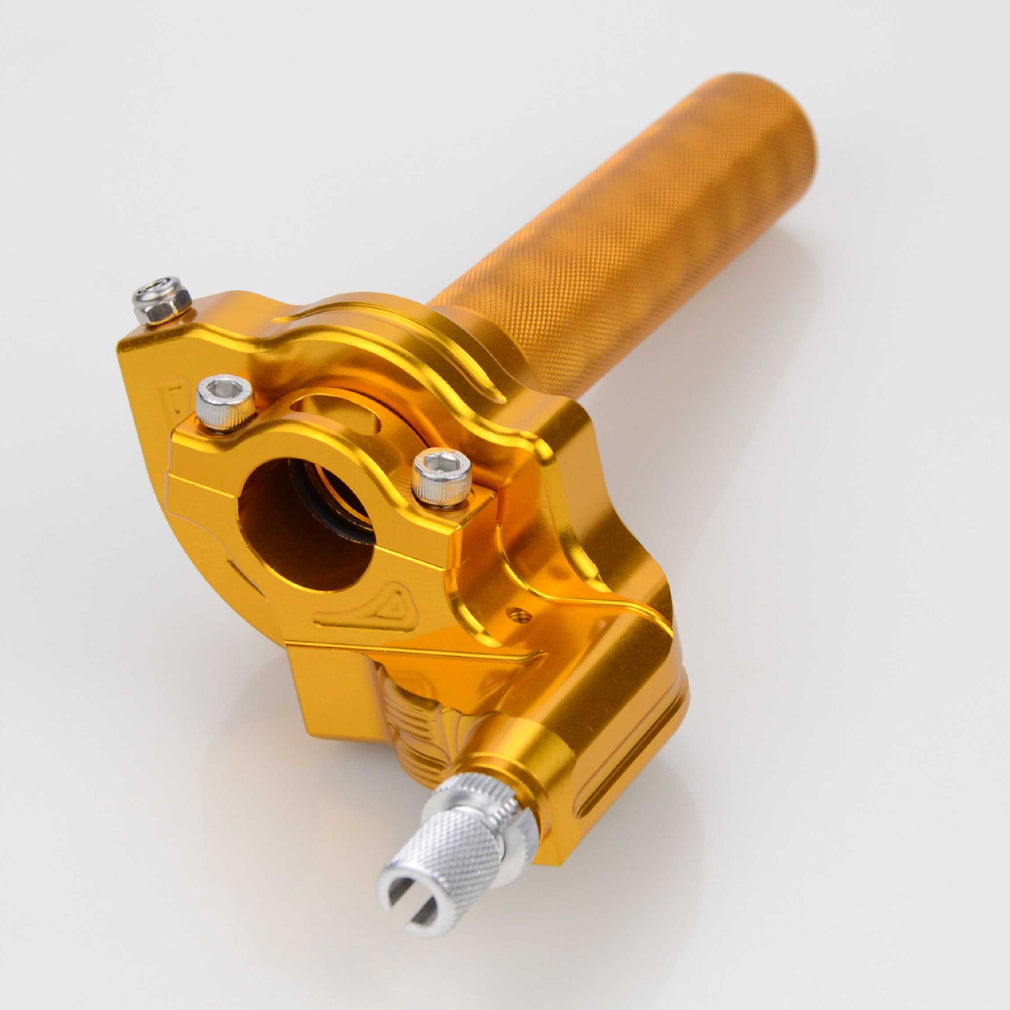 GOOFIT Golden Tube Sleeve Twist Clamp CNC Aluminum 7/8'' Handlebar Grips Throttle for Dirt Bike Motorcycle Sport Moto