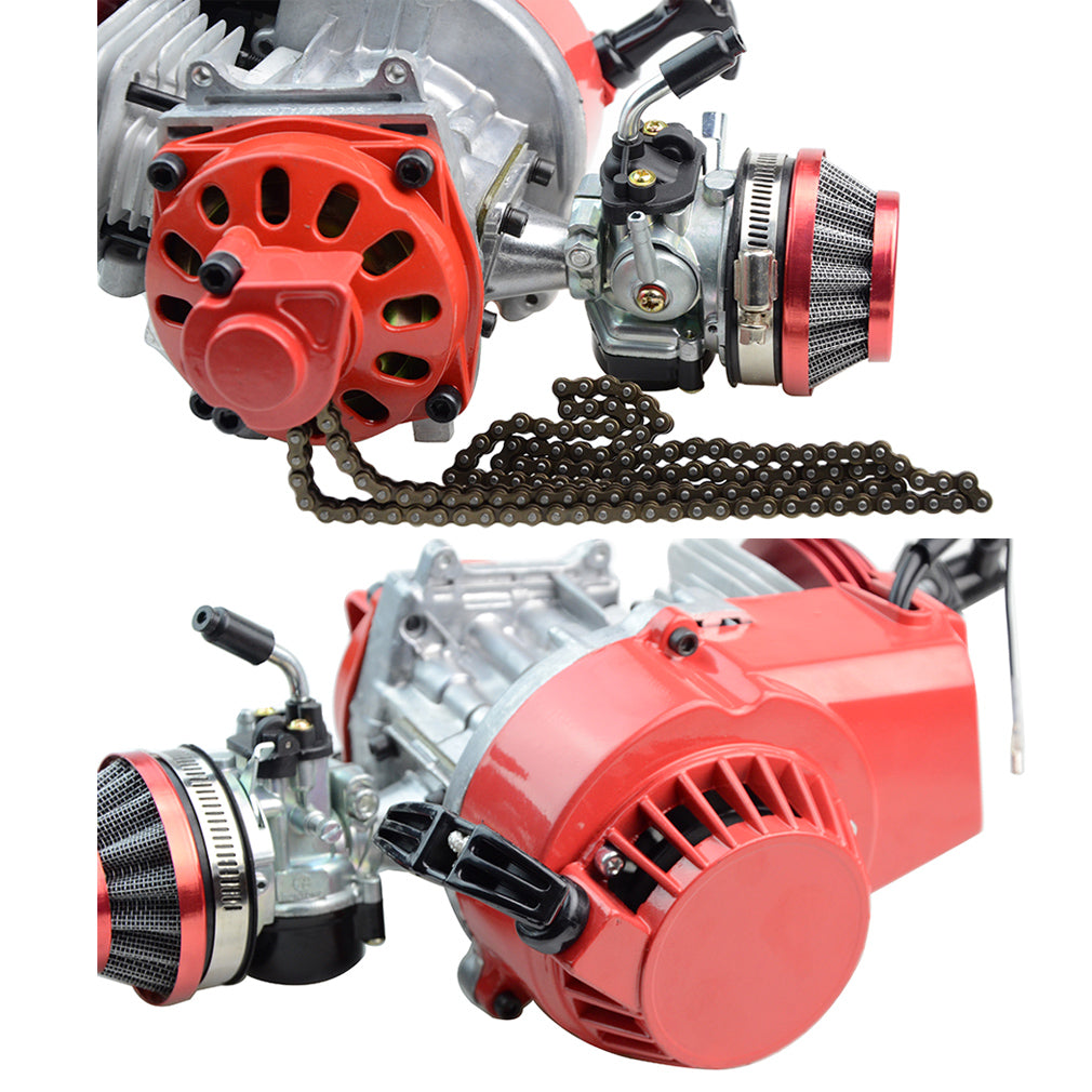GOOFIT 47cc 49cc Carb Carburetor Air Filter Assembly Pocket Bike Red