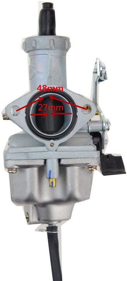 GOOFIT Pz27 Carburetor Carb Cable Choke With Air Filter and Intake Manifold pipe for 4-Stroke CG 125cc 150cc 200cc 250cc ATV Dirt Bike Go Kart