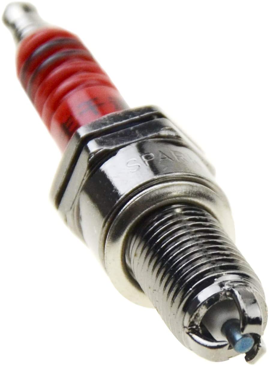 GOOFIT 4 Pcs Set D8TC 3-Electrode Spark Plug Replacement For Motorcycle 50cc 70cc 90cc 110cc ATV 150 Moped Go Kart Scooter High Performance Spark Plug