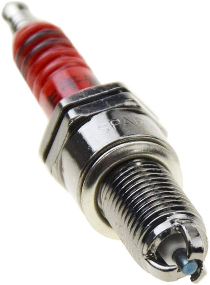 GOOFIT 4 Pcs Set D8TC 3-Electrode Spark Plug Replacement For Motorcycle 50cc 70cc 90cc 110cc ATV 150 Moped Go Kart Scooter High Performance Spark Plug