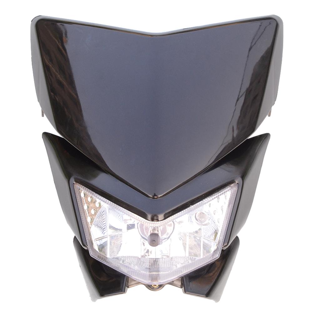 GOOFIT 12V 35W H4 black headlight lampshade with front fairing Replacement For motorcycle Dirtbike