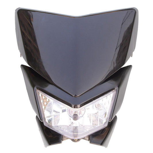 GOOFIT 12V 35W H4 black headlight lampshade with front fairing Replacement For motorcycle Dirtbike