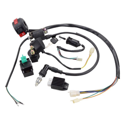 GOOFIT Full Electrics Wiring Harness Coil Rectifier CDI Solenoid Spark Plug Replacement For 50cc 125cc ATV Quad Pit Dirt Bike Buggy Go Kart
