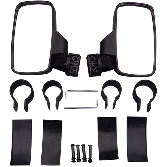 GOOFIT Rear View Side Mirror with 1.75" 2" Roll Cage Bar Replacement For UTV RZR XP1000 XP1K Turbo Black