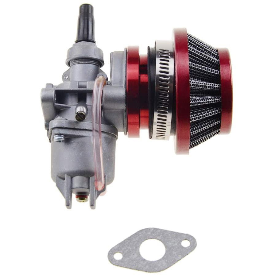 GOOFIT Red Carburators Air Filter Stack Carburetor Carb Replacement For 2 Stroke 47cc 49cc ATV Quad Dirt Pocket Bike