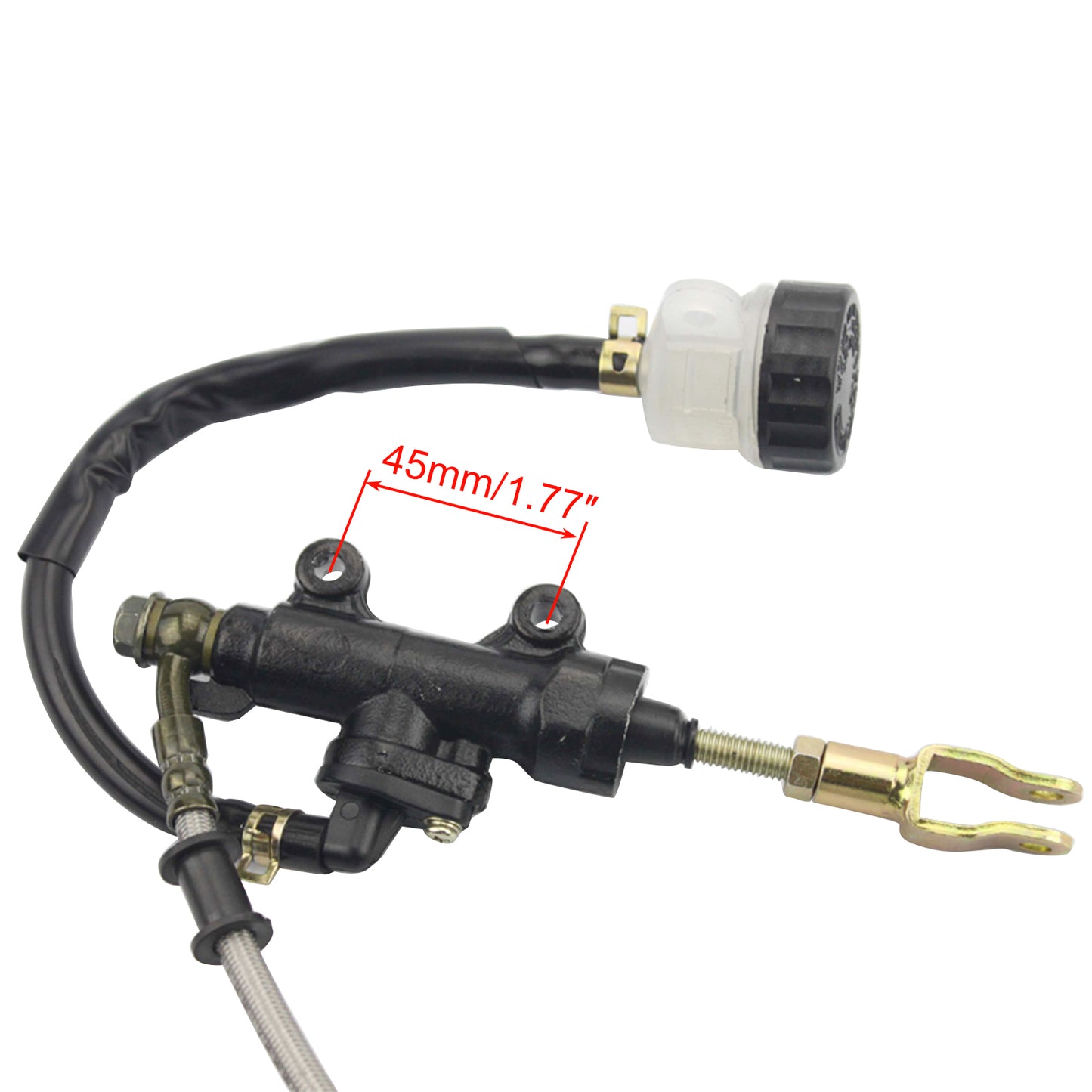 GOOFIT Rear Foot Disc Brake Master Cylinder Assembly With Brake Pads Replacement For 110cc 125cc 150cc 200cc 250cc ATV Quad Dune Buggy
