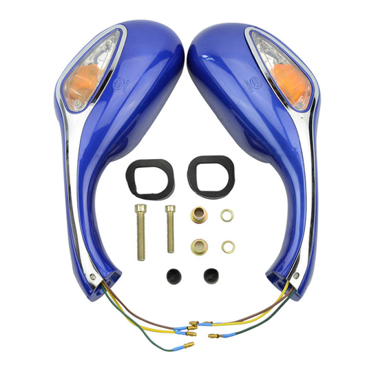 GOOFIT 8mm Motorcycle Rear View Mirror Replacement For GY6 50cc 125cc 150cc 250cc Scooter Moped Blue