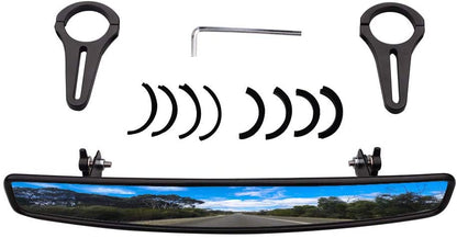 GOOFIT 15" Wide Rear View Center Mirror Convex Design with 1.75" Clamp & Rubber Gasket For UTV Ranger RZR 570 800 900 1000 XP ATV Talon Black