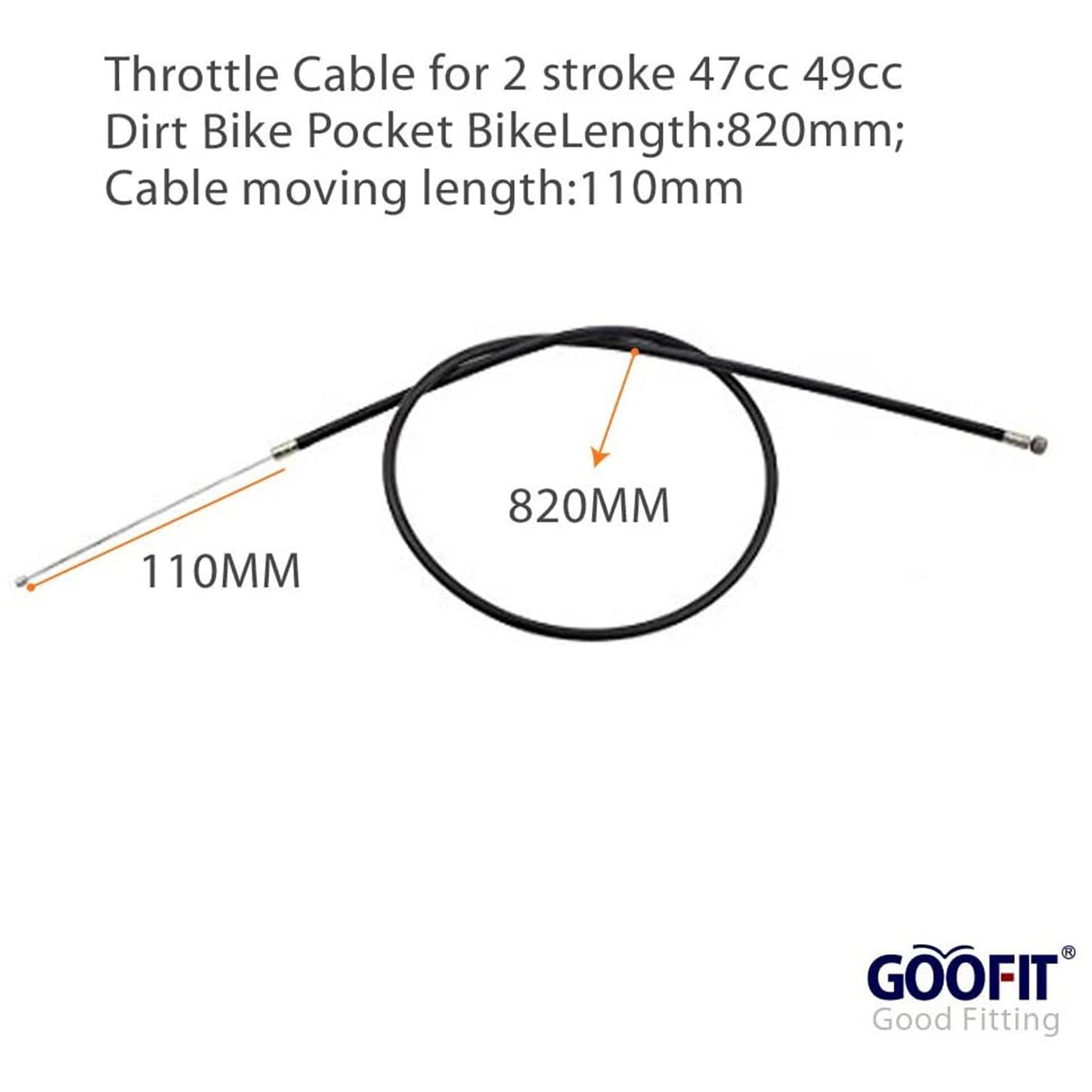 GOOFIT 32.28" Throttle Cable Replacement For 2 Stroke 47cc 49cc ATV Dirt Bike Pocket Bike