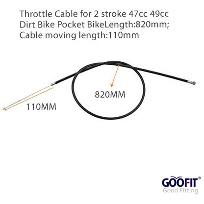 GOOFIT 32.28" Throttle Cable Replacement For 2 Stroke 47cc 49cc ATV Dirt Bike Pocket Bike