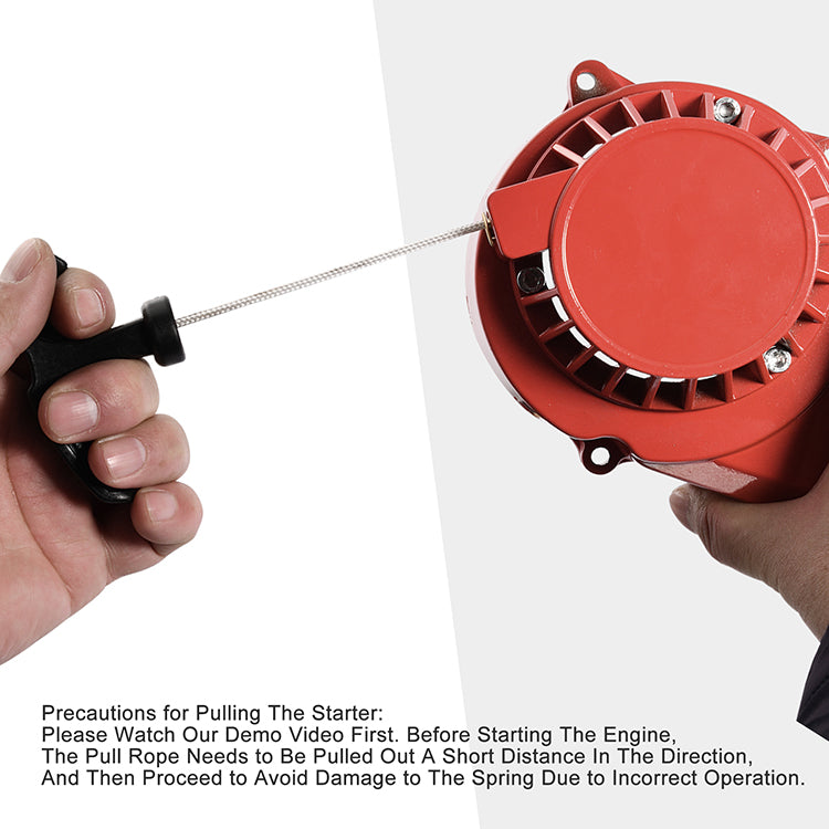GOOFIT Alloy Pull Start Recoil Starter Replacement for 47cc 49cc Pocket Dirt Bike Mini ATV Red